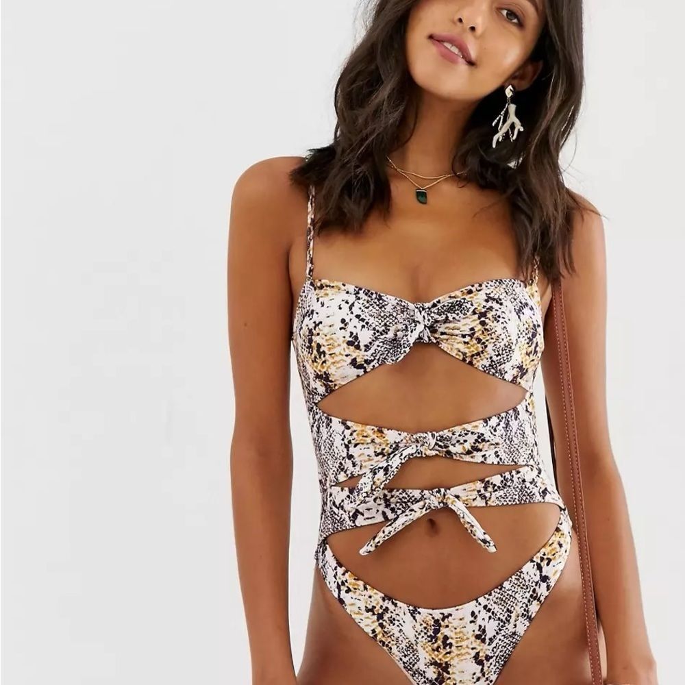 River Island Snake Print One Piece